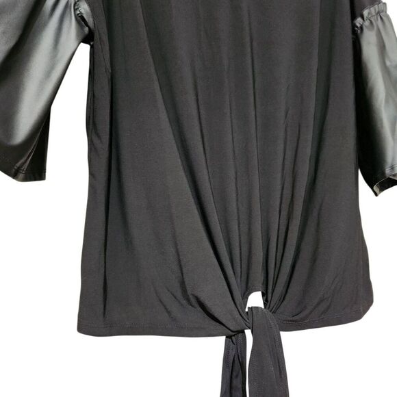 Cocomo Top For Size 3X Black Stretch Lightweight Vneck Flare Sleeve - Picture 3 of 9